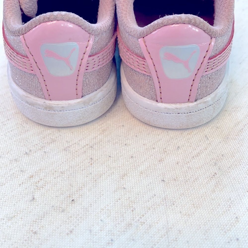 Baby Girl Pink Sparkly Puma Shoes - Picture 4 of 6